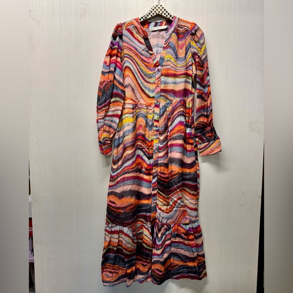 Marie Oliver Hannon Ammolite Stripe Maxi Dress. Size 6 - Picture 3 of 9